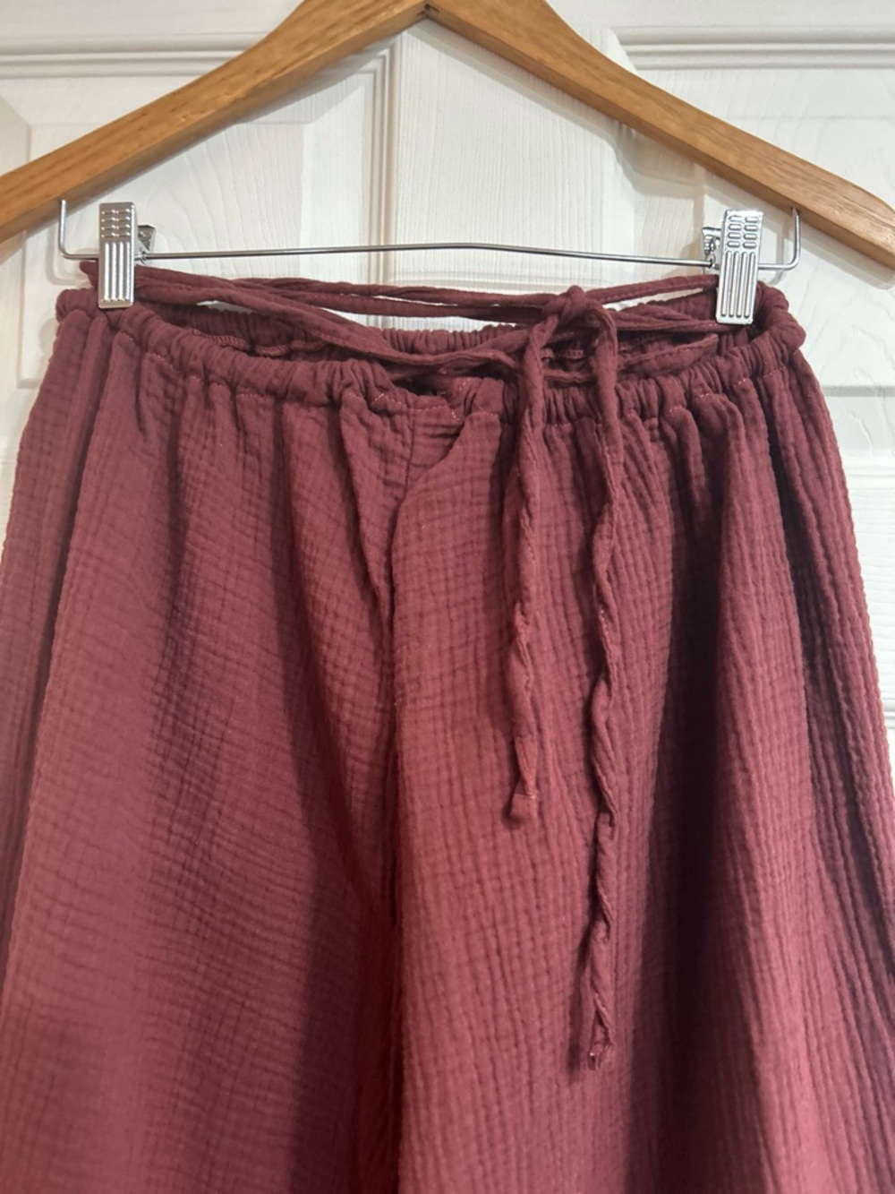 MUSERA Rust Wide Leg Drawstring Pants Muslin Medium - Picture 5 of 6